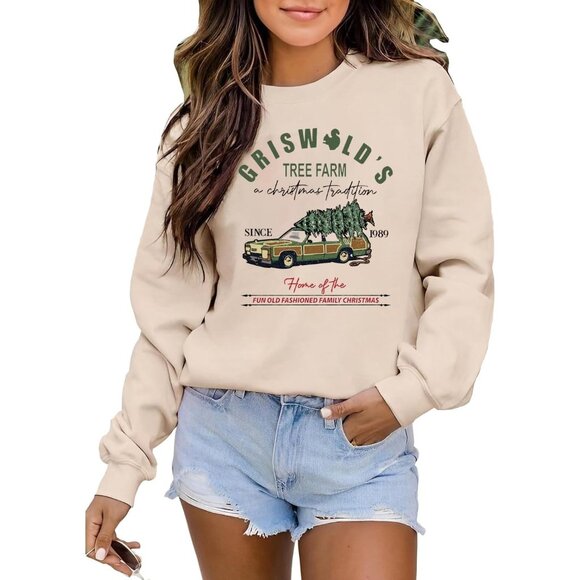 Women Snowman Wine Cheers Sweatshirt Christmas Graphic Long Sleeve Holiday Top - Picture 4 of 4